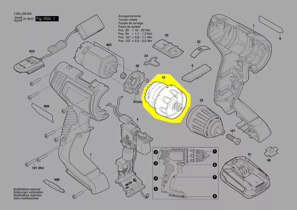 Boîte d\'engrenage planetaire réf. 1 600 A02 3Z3 Bosch